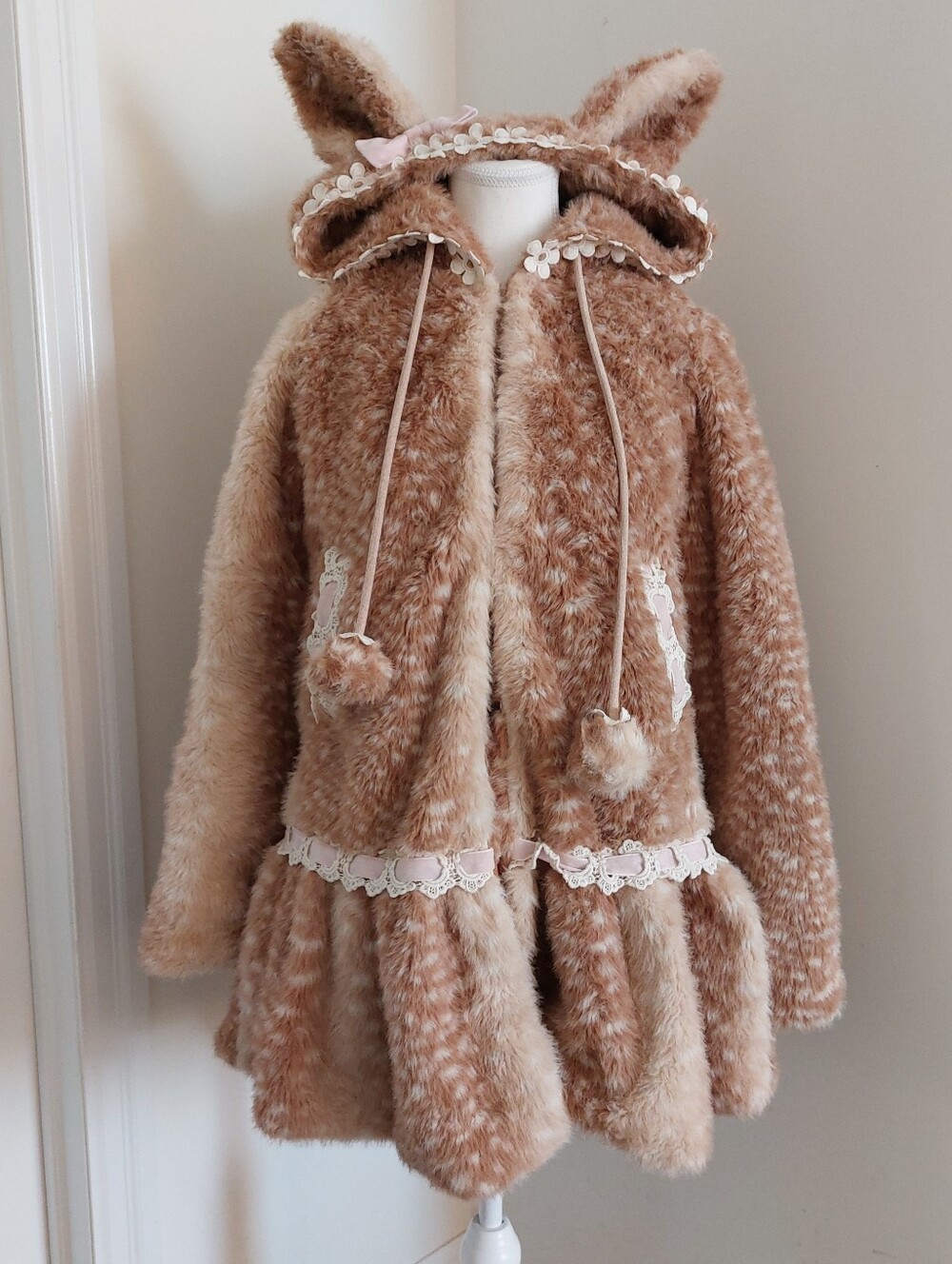 Rose Island | Deer Print Faux Fur Coat